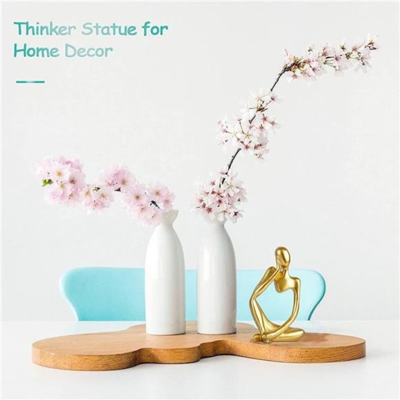 Trycooling Thinker Statue Resin Abstract Sculpture Thinker Man Statue Collectibl
